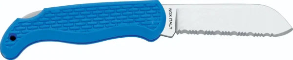 Pocket Knife (locking) Serrated - Blue