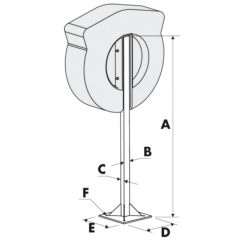 Lalizas Deck Pole Base for Lifebuoy Ring Case