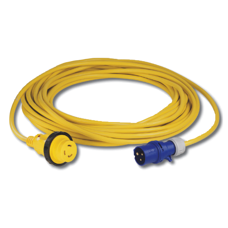 Cordset 16A 230V 1M With European Plug Yellow.