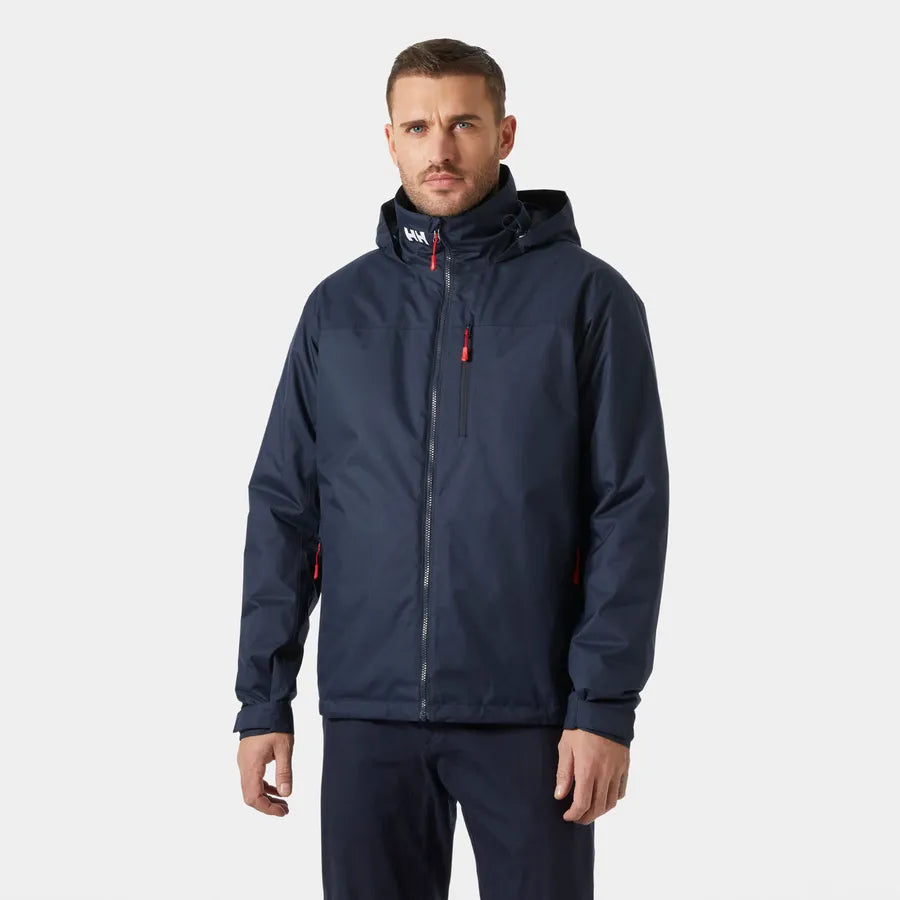 Helly Crew Hooded Pile Jacket Dark Blue