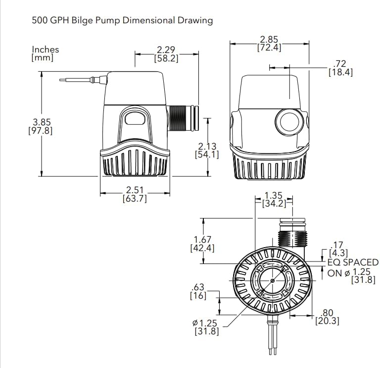Rule 360 GPH Manual Bilge Pump 12v