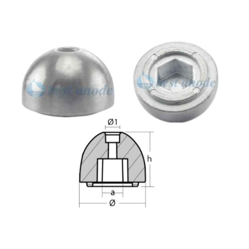 BA / Tecnoseal Quick Bow Thruster Aluminium Anode TQ14000 48D x 31Hmm