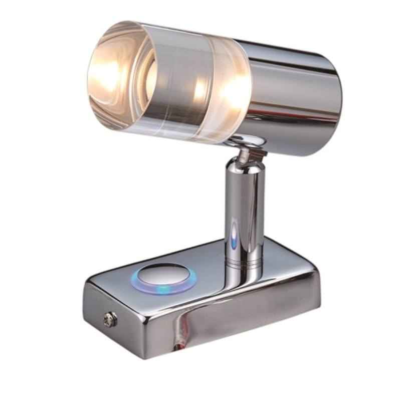 Chrome Plated Aluminium LED Warm Reading Light with Shade & Touch On Off Switch 10-30V 110 Lumen