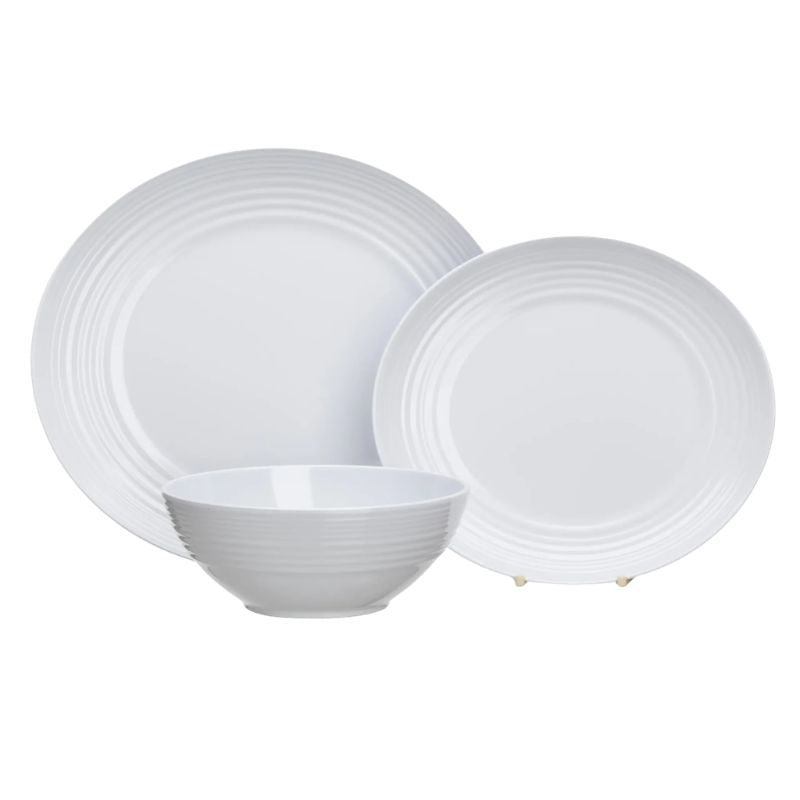 Cool White 12 Piece Malamine Dinner Set