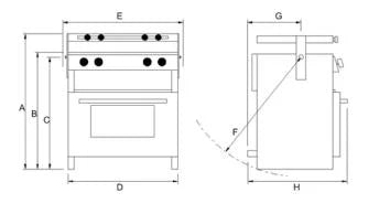 Neptune 4500 LPG Cooker 2 Burner Hob/Grill/Oven with Sea Rails