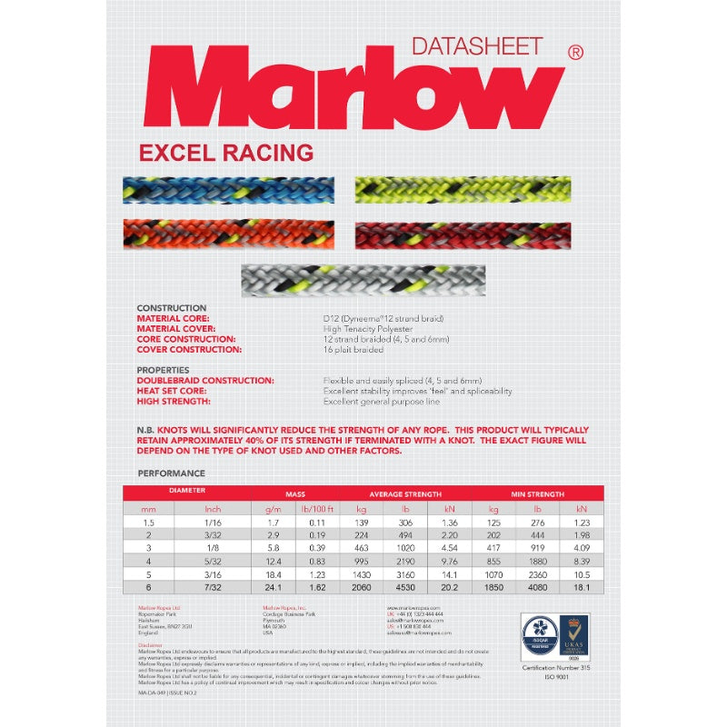 Marlow Excel Racing Rope - 1.5mm