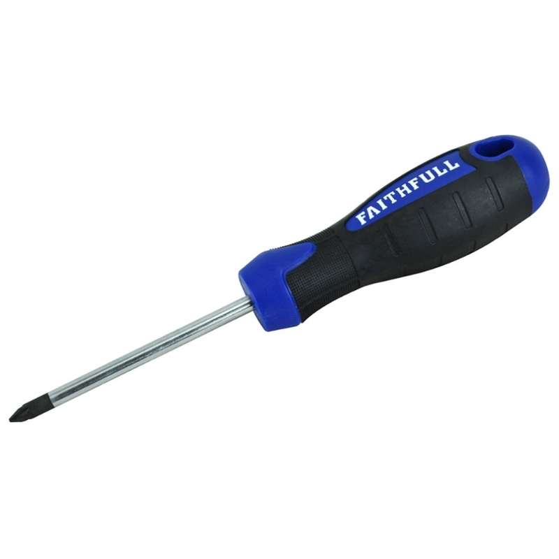 Faithfull Screwdriver PZ2 x 150mm Pozidriv Soft-Grip