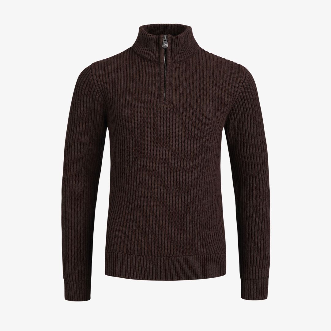 JR Mons half zip, Carob Brown Mélange