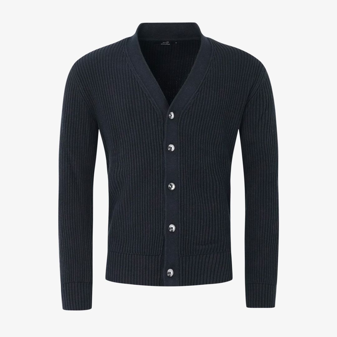 Mons Knitted Cardigan, Dk Navy Blue