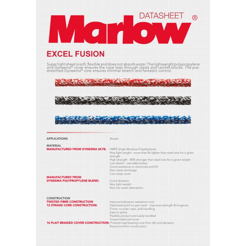 Marlow Excel Fusion Dyneema Rope 7mm