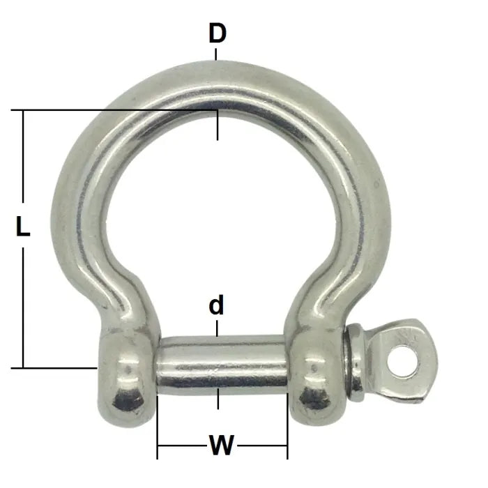 Bow Shackle Comm Stainless Steel
