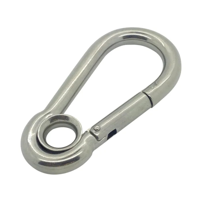 Carbine Hook with Eyelet Stainless Steel