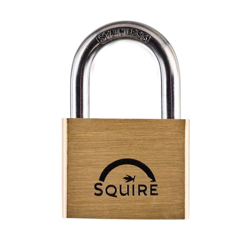 Squire Marine Brass Padlock with SS Shackle 40mm (LONG)