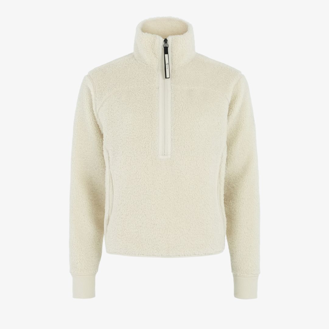 W Alpage Half Zip Sweater, Cream white