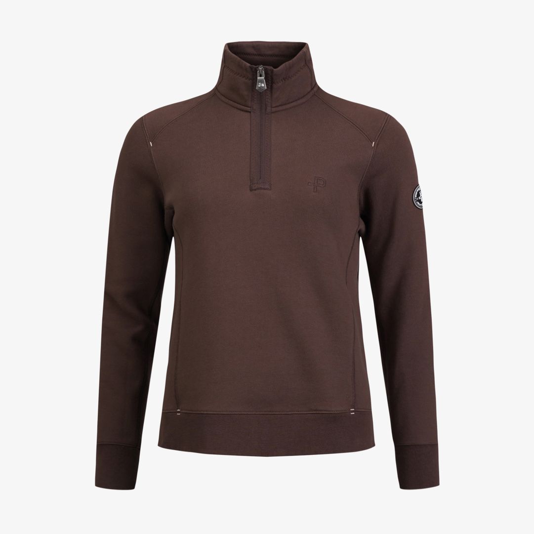 W P-Half Zip, Carob Brown
