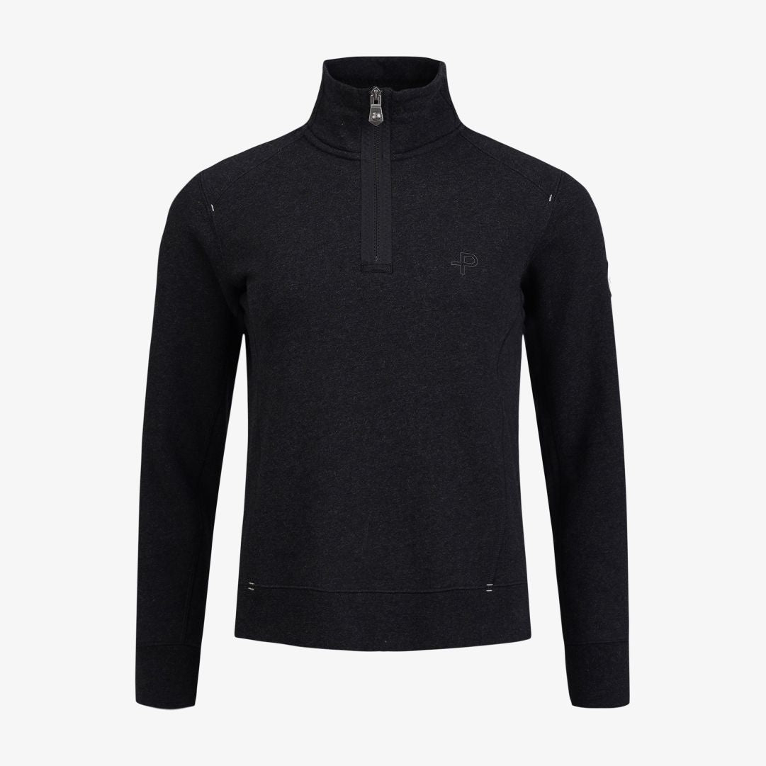W P-Half Zip, Charcoal Melange