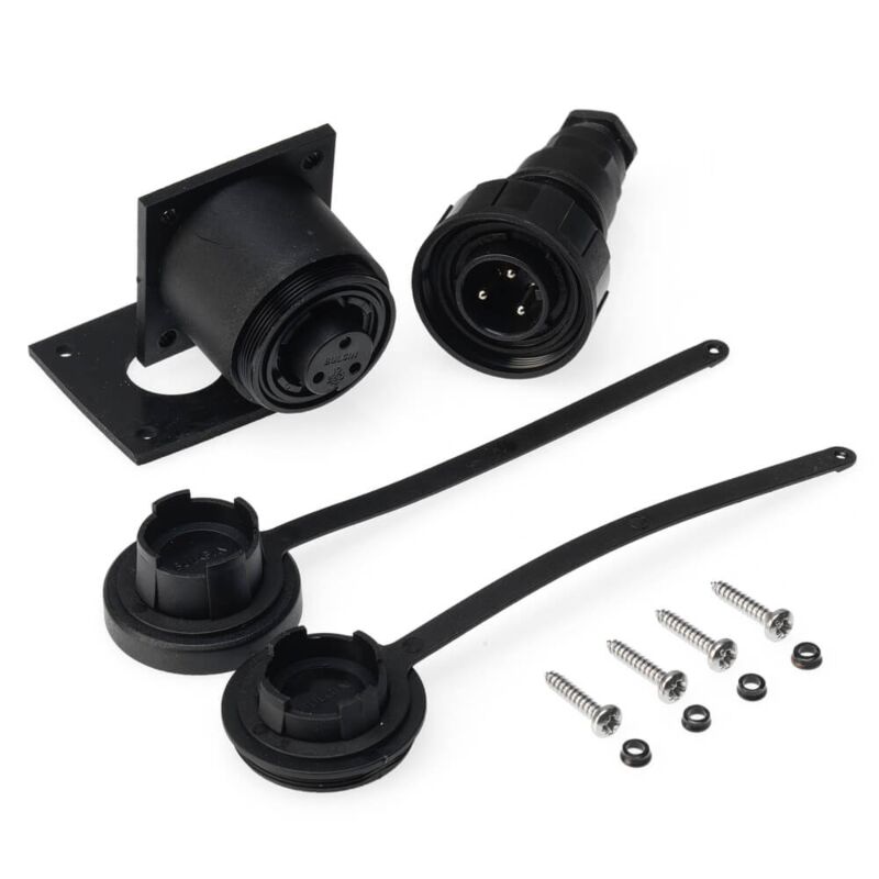 3 Pin Plug & Low-Flange Socket Kit