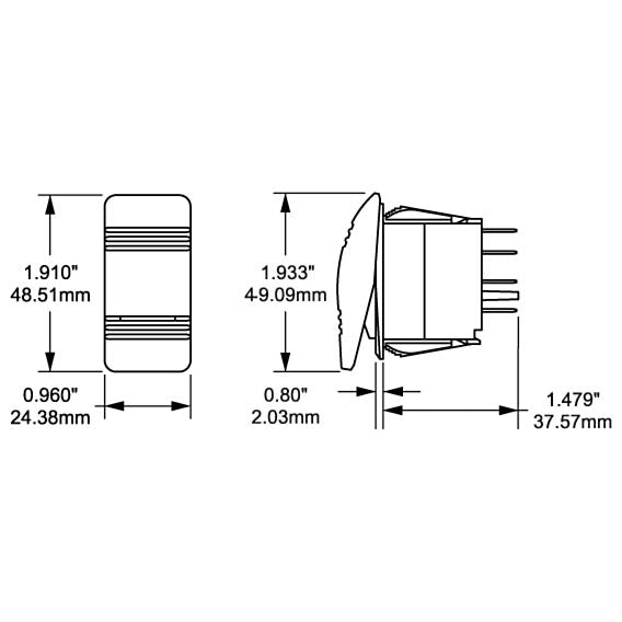 Blue Sea Systems Switch Contura DPD On-On