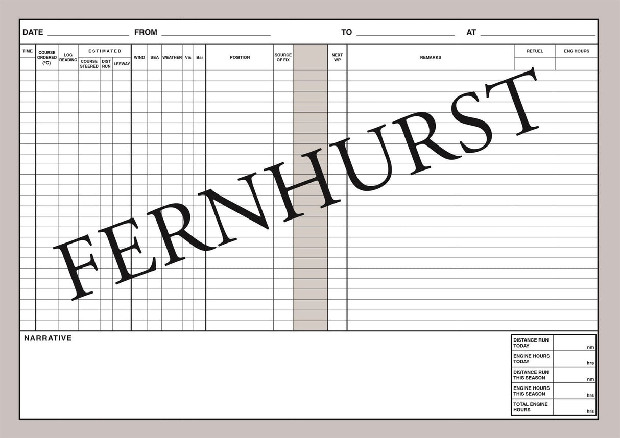 Fernhurst Log Book for Cruising Sail (Paperback) Wiley