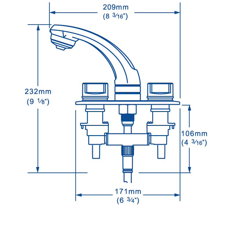 Whale Elegance Combination Mixer Tap / Shower 1/2" NPT