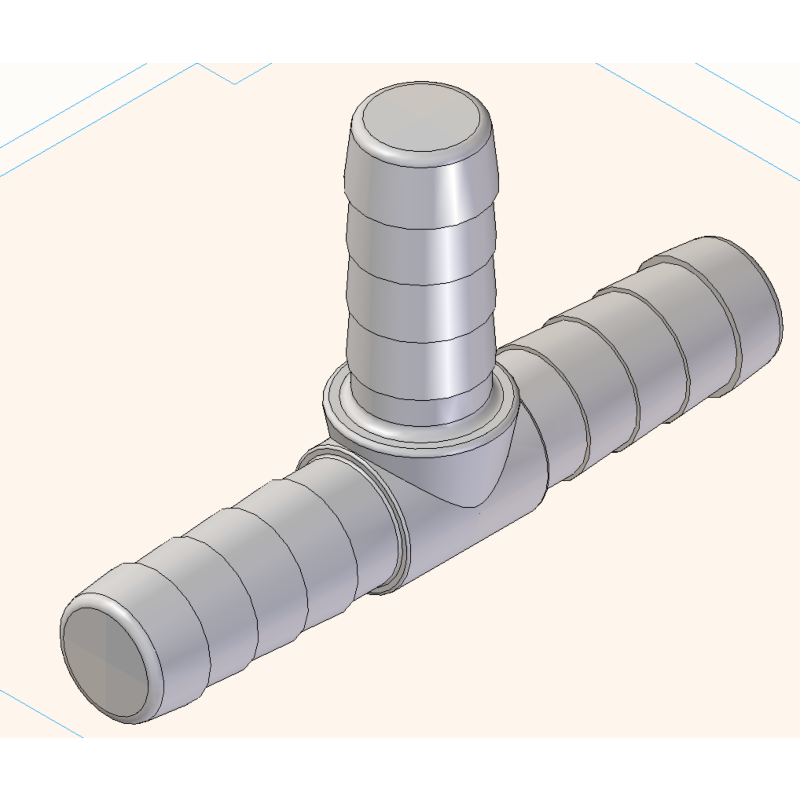 Whale T Piece 3 x Barb Bulk 1/2"