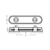 Tecnoseal Bolt On Hull Anode 247mm Long 2.3kg 00221