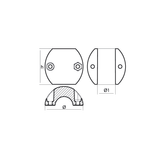 Tecnoseal Egg Shape Shaft Anode 1 1/4" 31.75mm