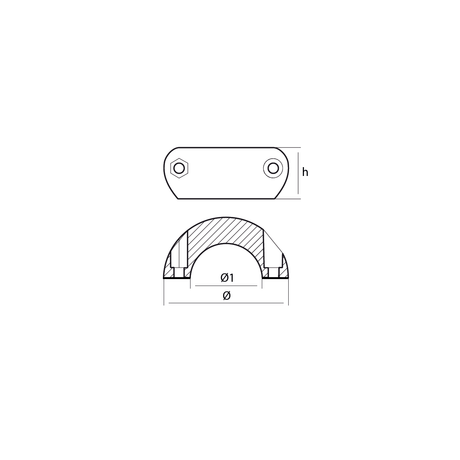 Tecnoseal Shaft Collar Anode 28.6mm - Zinc