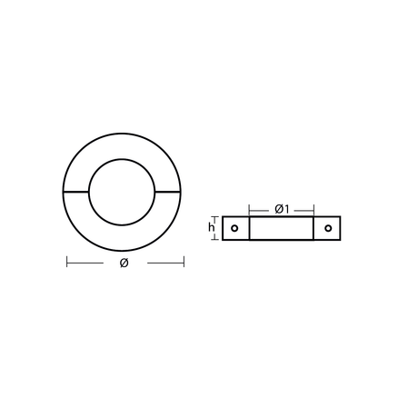 BA / Tecnoseal Shaft Collar Anode Zinc 38mm SH038