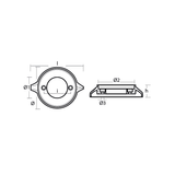 Tecnoseal Volvo Penta 280/290E Single Prop Anode - Zinc