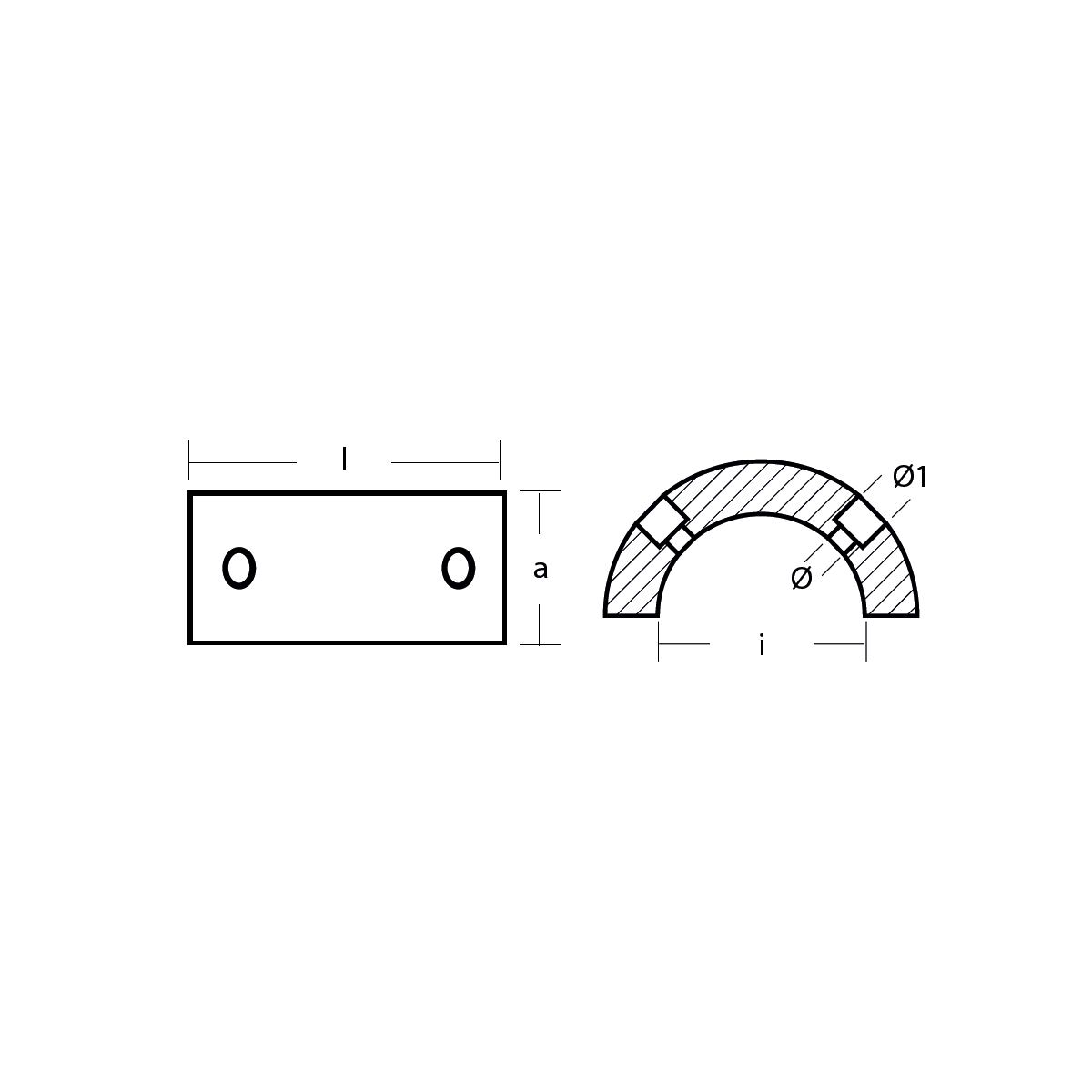 Tecnoseal Gori Collar Shaft Anode 98mm OD 63mm ID - Zinc