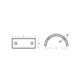 Tecnoseal Gori Collar Shaft Anode 98mm OD 79mm ID GR 80 - Zinc
