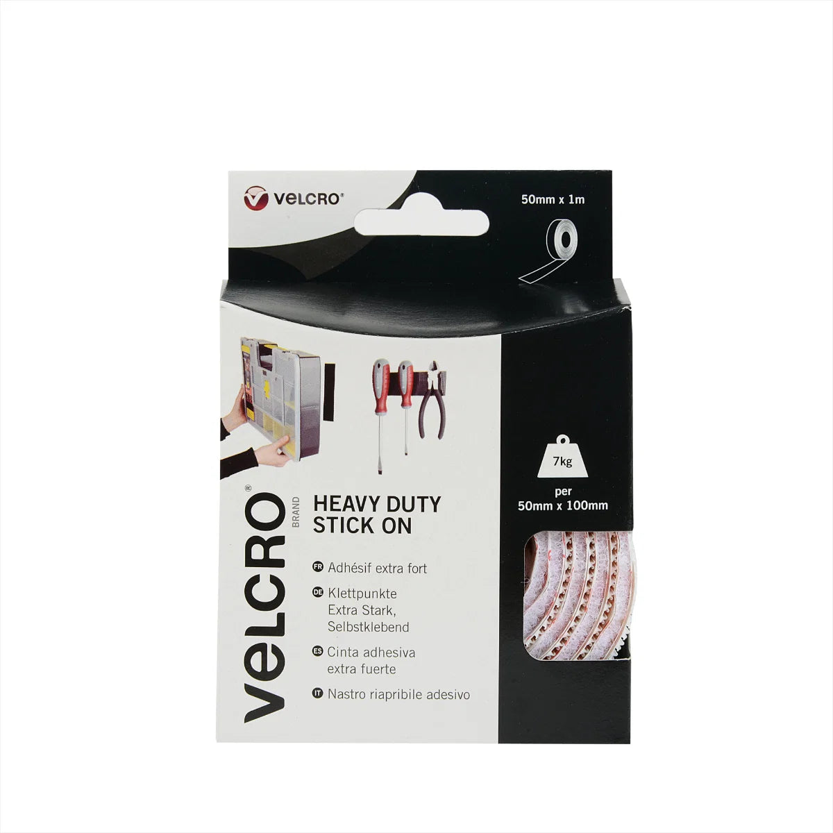 Stick On Heavy Duty Velcro White Individual
