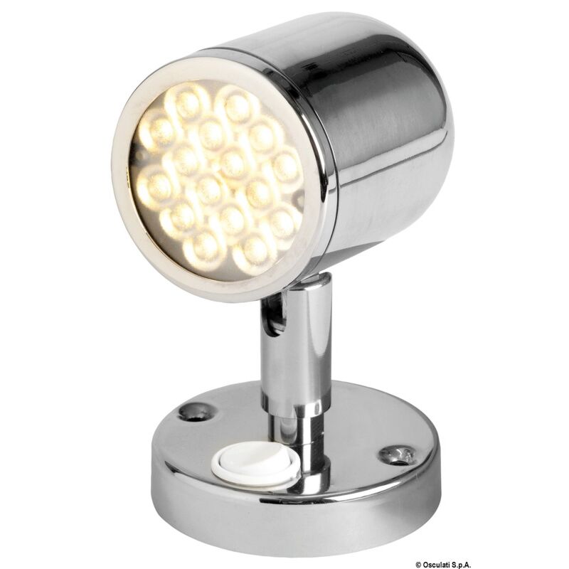 LED Polished SS Reading Light with Switch 12/24V