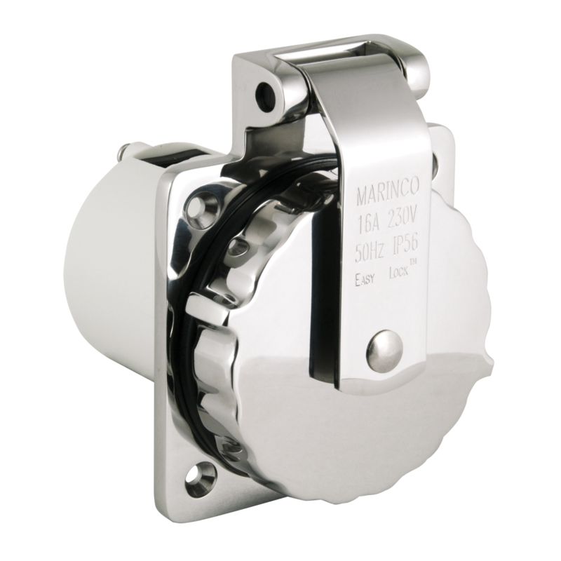 Marinco 16A 230V Inlet SS Ez Lock with Enclosure