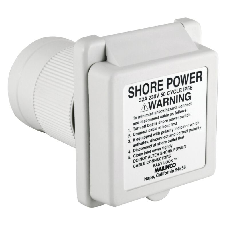 Marinco 32A 220 EZ LK Inlet with En Export