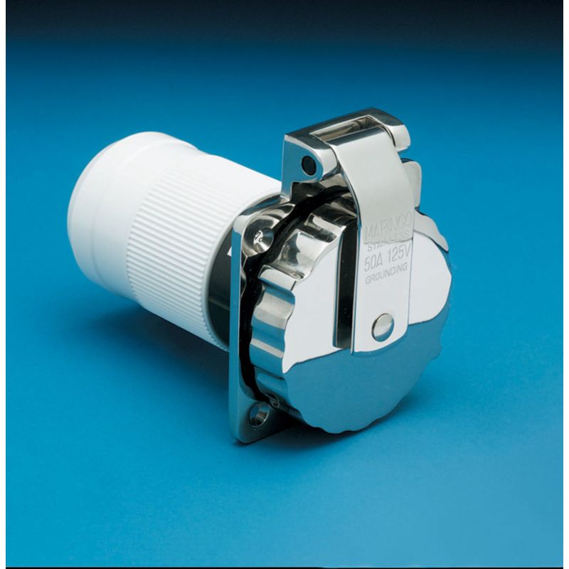 Marinco Inlet 50A 125/250V Stainless Steel