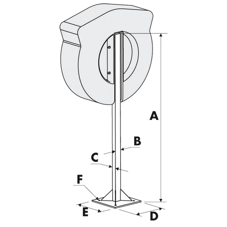 Lalizas Deck Pole Base for Lifebuoy Ring Case