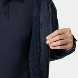 Helly Crew Hooded Pile Jacket Dark Blue