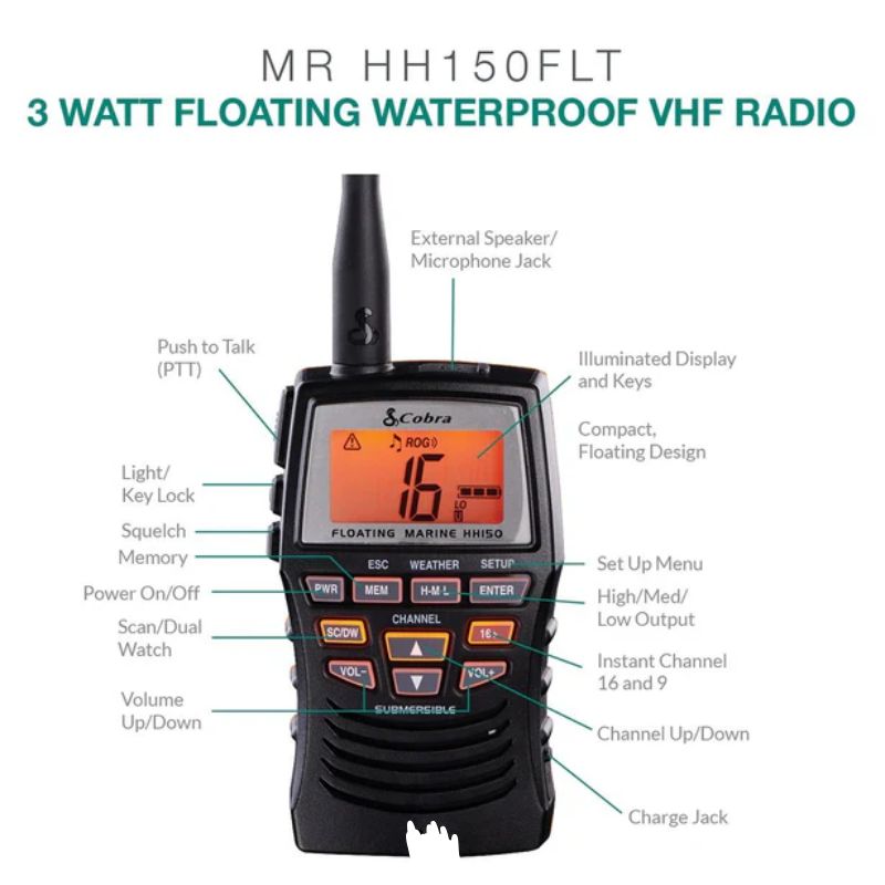 Cobra VHF Radio HH150 Floating Handheld