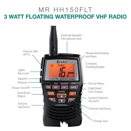 Cobra VHF Radio HH150 Floating Handheld