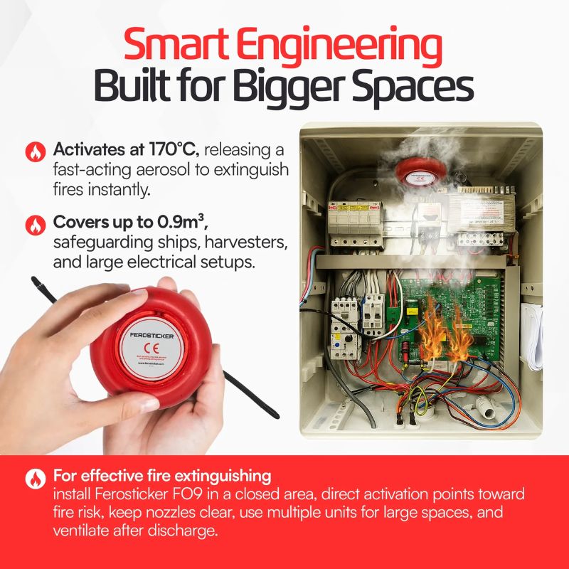 Ferosticker Self Sensing Fire Extinguisher Device F09-1
