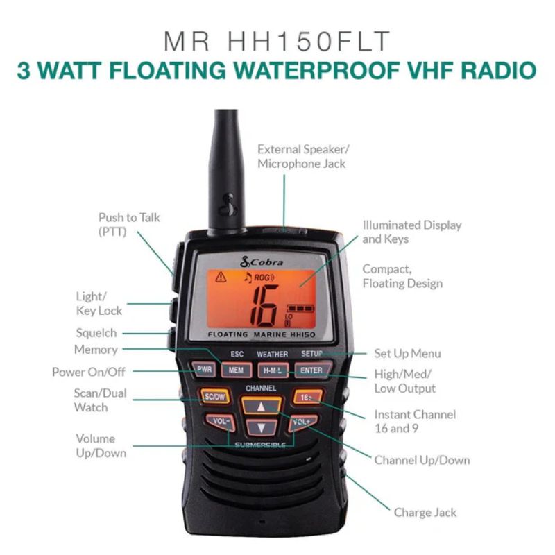 Cobra VHF Radio HH150 Floating Handheld