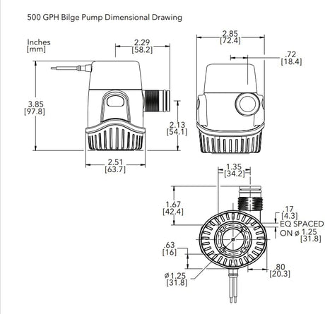 Rule 360 GPH Manual Bilge Pump 12v