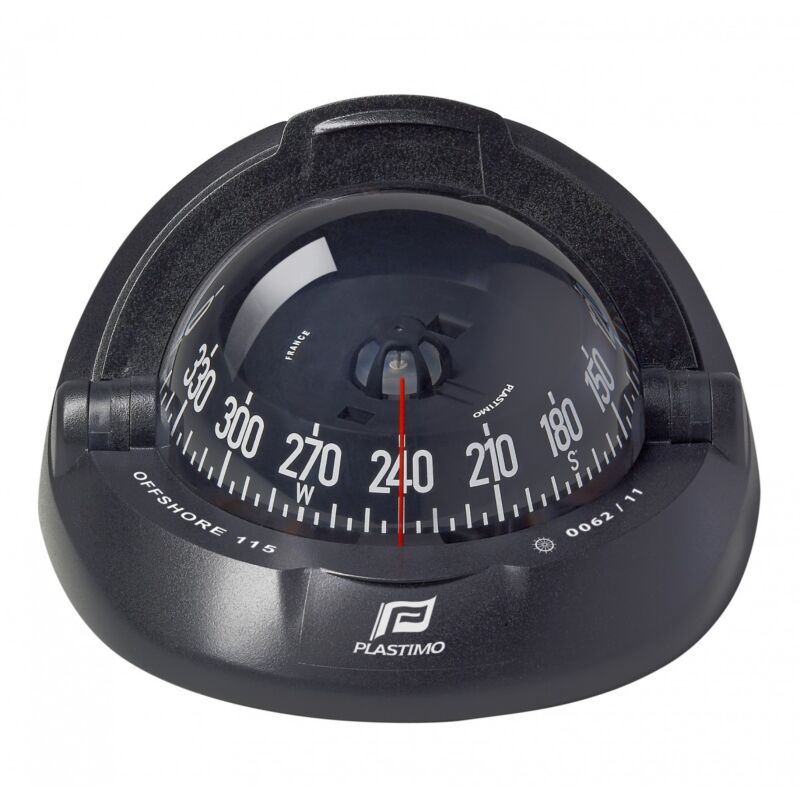 Plastimo Offshore 115 Compass Black Flushmount with conical card