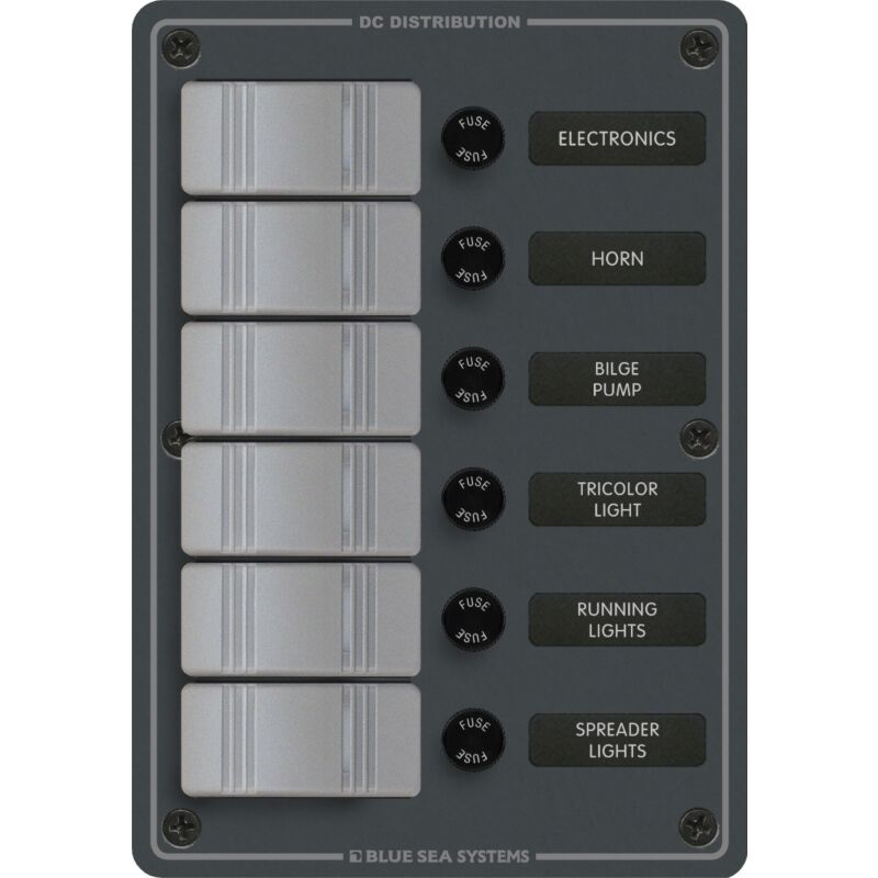 Blue Sea Systems Sea 6 Position Power Dist Panel 12-24V