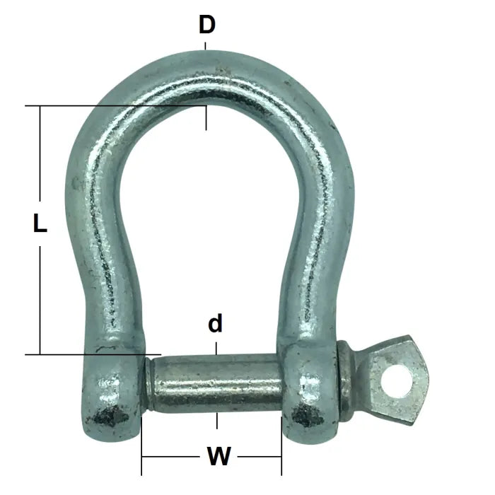 Bow Shackle Comm Galvanised