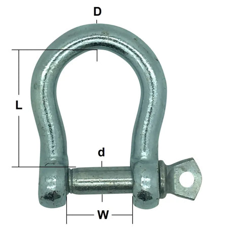 Bow Shackle Comm Galvanised