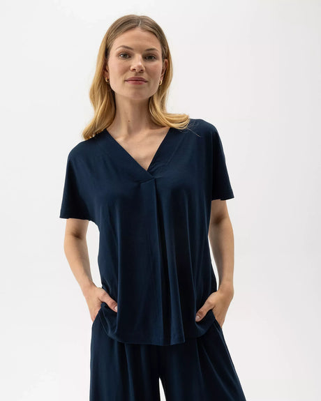Holebrook Ellen V-Neck Top Navy
