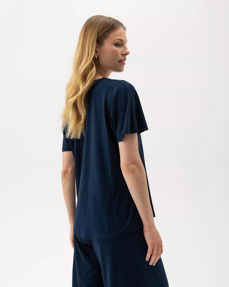 Holebrook Ellen V-Neck Top Navy